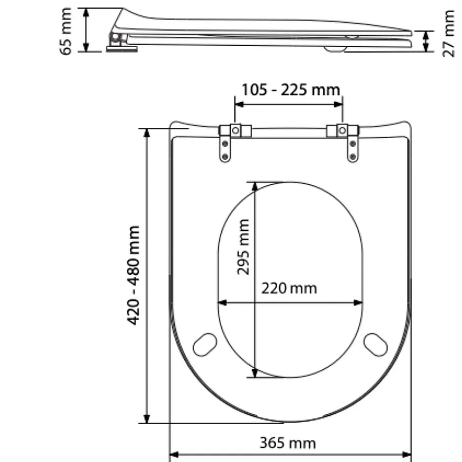 Olfa Abattant wood slim déclipsable - Effet métal précieux (48x36.5 cm - Argent)