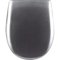 Olfa Abattant wood slim déclipsable - Effet métal précieux (48x36.5 cm - Gris anthracite)* Abattant Wc