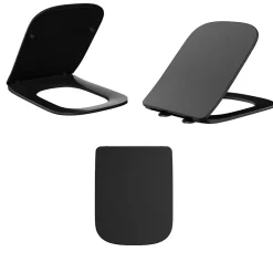 Balneo Abbatant WC frein de chute duroplast noir, kit de montage - Luga