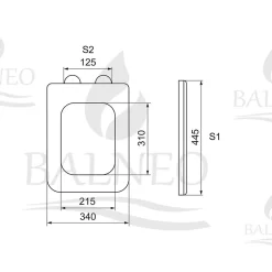 Balneo Abbatant WC frein de chute duroplast noir, kit de montage - Luga
