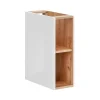 Meublorama Accessoire mural NALYA 57 cm Blanc brillant et chene clair Elément suspendu compact
