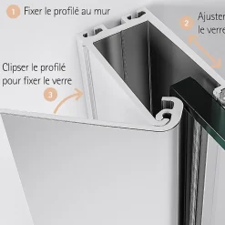Schulte Accès d'angle droit avec porte de douche battantes, 90 x 90 cm, , NewStyle, verre transparent anticalcaire