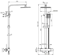 AICA Sanitaire AICA Colonne de douche thermostatique, avec mitigeur thermostatique* Colonne De Douche Thermostatique