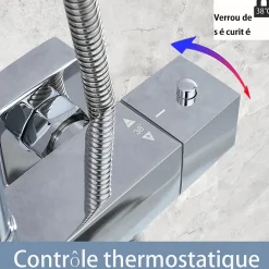 AICA Sanitaire AICA Colonne de douche thermostatique, avec mitigeur thermostatique* Colonne De Douche Thermostatique