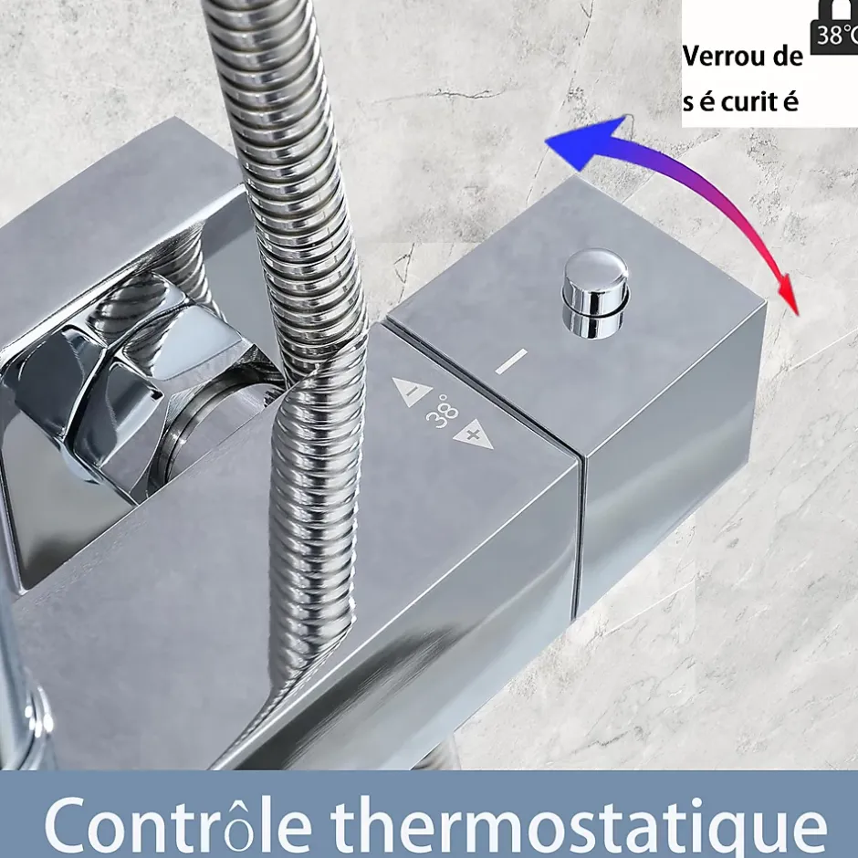 AICA Sanitaire AICA Colonne de douche thermostatique, avec mitigeur thermostatique* Colonne De Douche Thermostatique