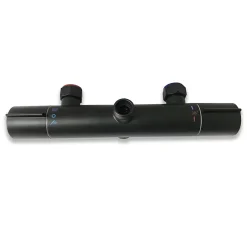 AICA Sanitaire AICA colonne de douche thermostatique noir mat avec douche de tête carrée, réglable selon plusieurs modes, réglable en hauteur