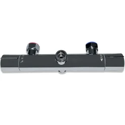AICA Sanitaire AICA colonne de douche thermostatique en laiton, douche de tête carrée, 3 jets* Colonne De Douche Thermostatique