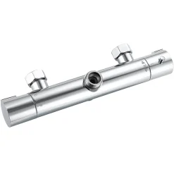 AICA Sanitaire AICA Colonne de douche thermostatique chromée, avec douche de tête ronde et douchette à main réglable en plusieurs modes* Colonne De Douche Thermostatique