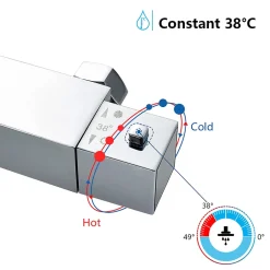 AICA Sanitaire AICA Colonne de douche thermostatique, avec mitigeur thermostatique