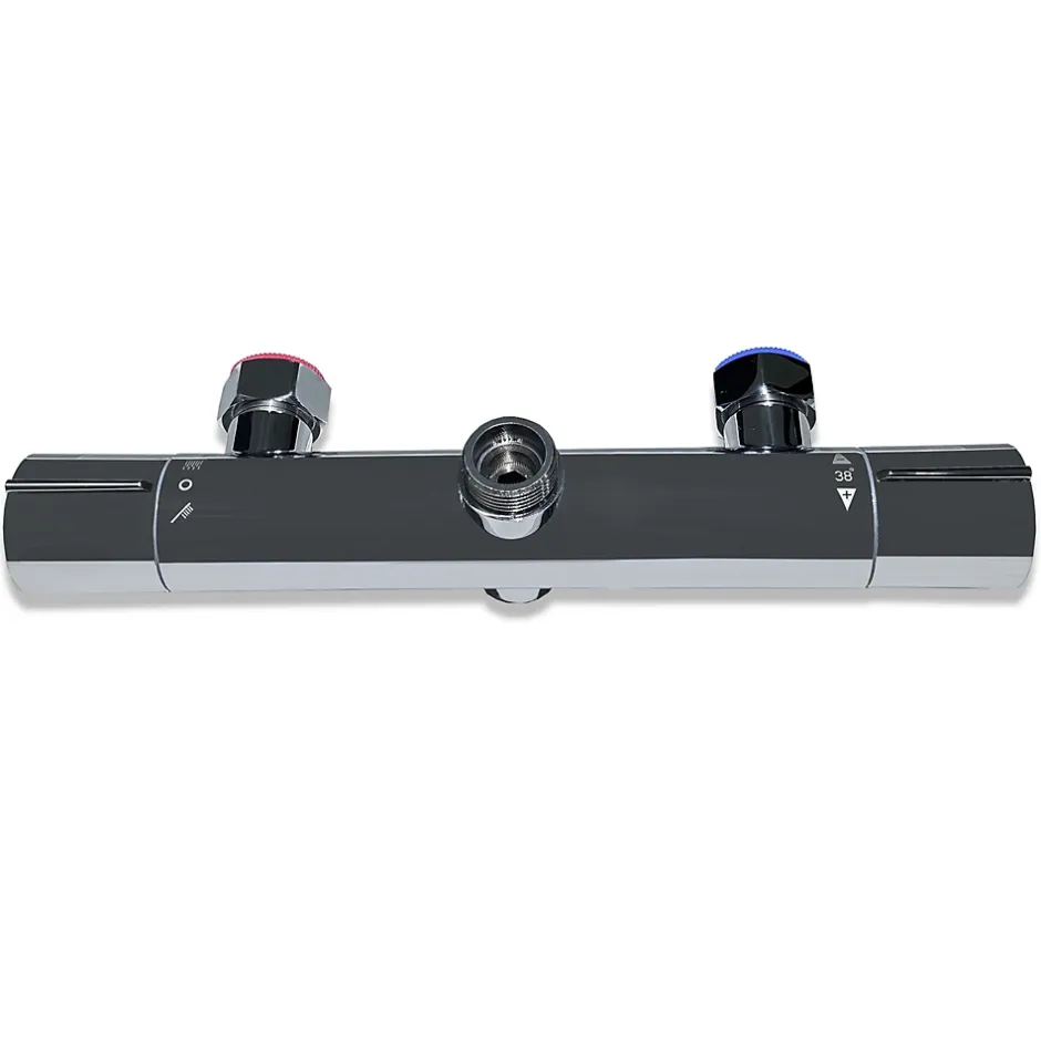 AICA Sanitaire AICA colonne de douche thermostatique en laiton, douche de tête carrée, 3 jets