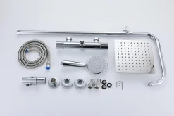 AICA Sanitaire AICA colonne de douche thermostatique en laiton, douche de tête carrée, 3 jets