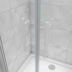 AICA Sanitaire AICA porte de douche battante 80x180cm profilé blanc en 5mm verre anticalcaire Hauteur 180cm Installation en niche