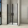 AICA Sanitaire Aica Porte De Douche Battante Noir Mat 80x200cm En 8mm Verre Anticalcaire* Porte De Douche