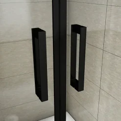 AICA Sanitaire Aica Porte De Douche Battante Noir Mat 80x200cm En 8mm Verre Anticalcaire* Porte De Douche