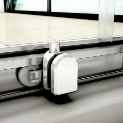 AICA Sanitaire Aica Porte De Douche Coulissante 160x190cm Transparente Chromé L'accès Au Centre* Porte De Douche