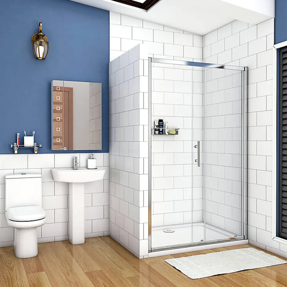 AICA Sanitaire Aica Porte De Douche Coulissante 100x190cm Transparente Chromé