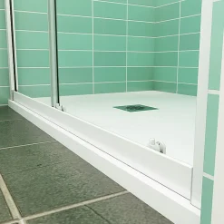 AICA Sanitaire Aica Porte De Douche Coulissante 120x190cm Profilé Blanc Installation En Niche* Porte De Douche