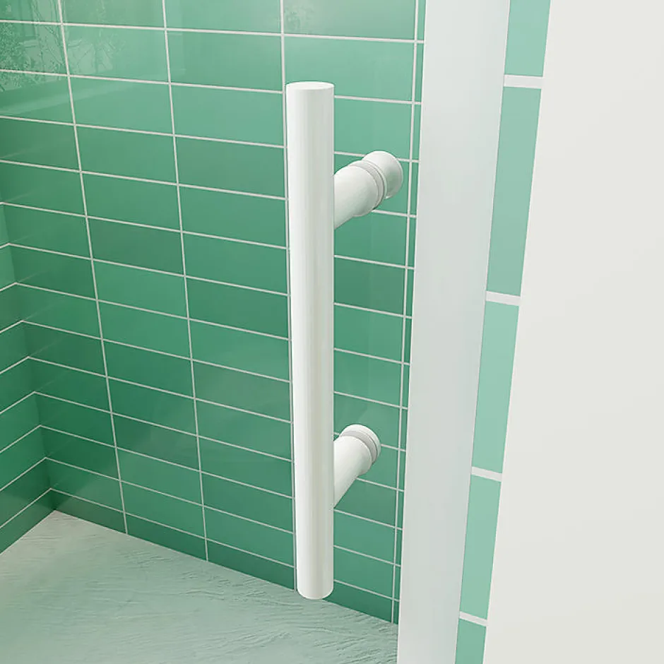 AICA Sanitaire Aica Porte De Douche Coulissante 140x190cm Profilé Blanc Installation En Niche* Porte De Douche
