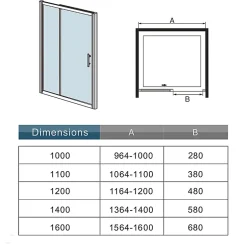 AICA Sanitaire Aica Porte De Douche Noir Mat 160x195cm Porte De Douche Avec L'amortisseur Porte Coulissante En 8mm Verre Anticalcaire* Porte De Douche