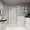 AICA Sanitaire AICA porte de douche 100x185cm en verre anticalcaire 2 verres mobile et un verre fixé* Porte De Douche