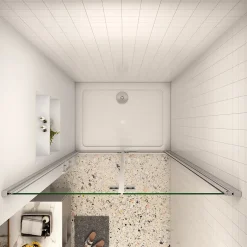 AICA Sanitaire AICA porte de douche 100x185cm 6mm verre clair trempé sécurit* Porte De Douche