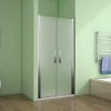 AICA Sanitaire Aica Porte De Douche 80x185cm Porte Battante Verre Satiné Et Anticalcaire Porte Battante En Niche