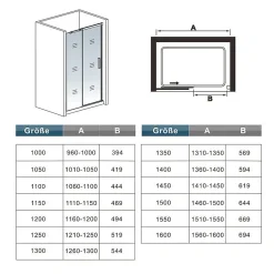 AICA Sanitaire Aica Porte De Douche 150x195cm Coulissante En Niche En 8mm Verre Anticalcaire