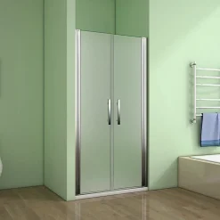 AICA Sanitaire Aica Porte De Douche 90x185cm Porte Battante Verre Satiné Et Anticalcaire Porte Battante En Niche* Porte De Douche