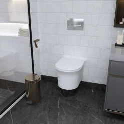 AICA Sanitaire AICA Sans Bride WC Suspendu 52,5x36x36cm Avec Abattant Ultra Fin Soft-Close
