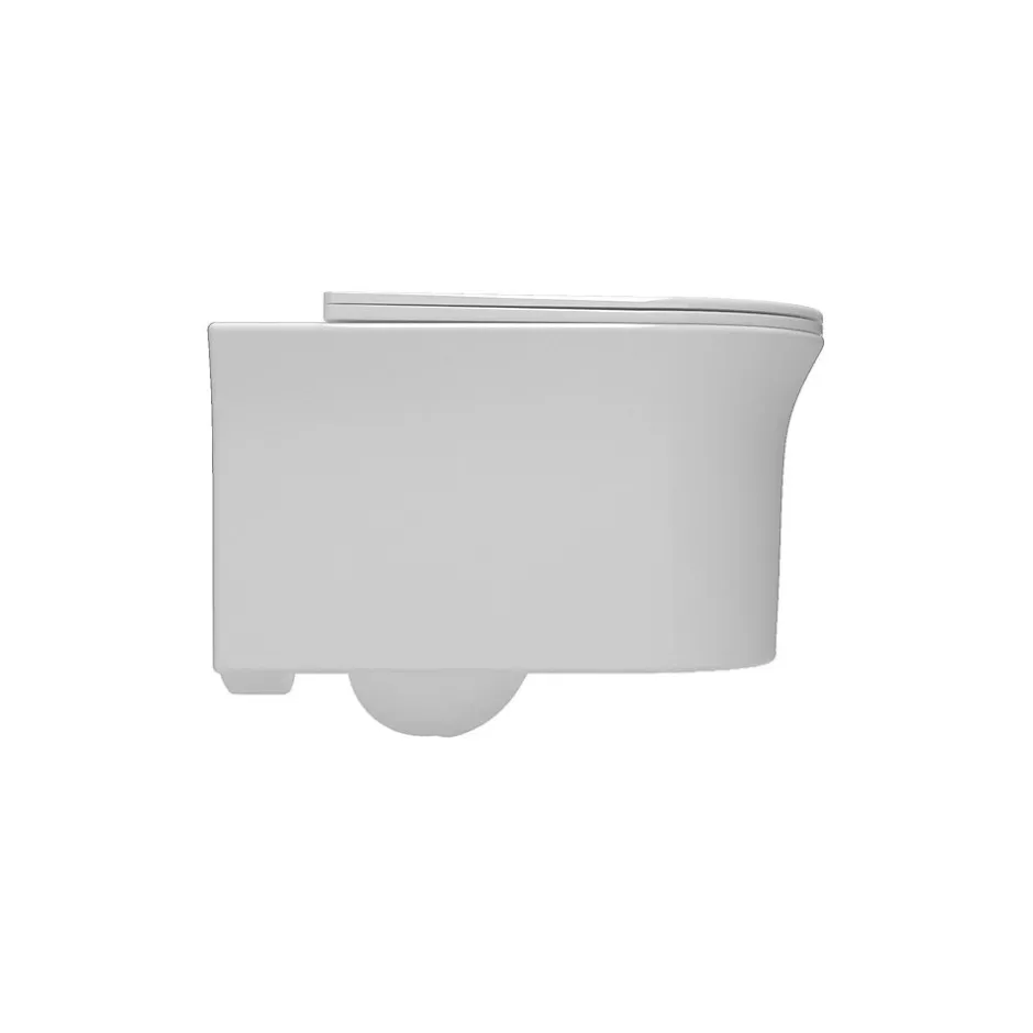 AICA Sanitaire AICA Sans Bride WC Suspendu 52,5x36x36cm Avec Abattant Ultra Fin Soft-Close