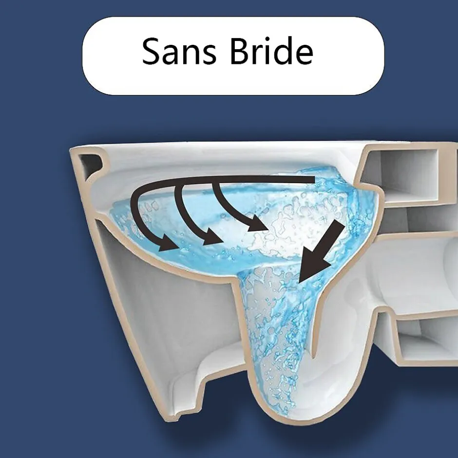 AICA Sanitaire AICA WC Suspendu Sans Bride Avec Abattant Soft-Close - Blanc 52,5x36x36cm* Wc Suspendu