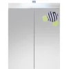 Trend Team AMANDA - Armoire de toilette murale mélaminé avec bandeau lumineux blanc - 2 portes miroir. L - H - P : 60 - 77 - 17 cm