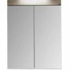 Trend Team AMANDA - Armoire de toilette murale mélaminé avec bandeau lumineux blanc/chêne - 2 portes miroir. L - H - P : 60 - 77 - 17 cm* Armoire De Toilette