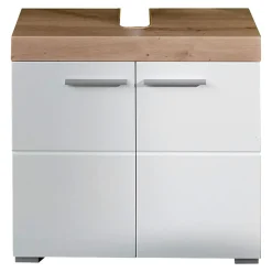 Trend Team AMANDA - Ensemble salle de bain 2 pièces. mélaminé couleur chêne/blanc brillant L - H - P : 60 - 190 - 34 cm* Meuble Sous Lavabo