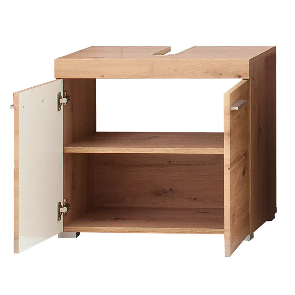 Trend Team AMANDA - Ensemble salle de bain 3 pièces. mélaminé couleur chêne L - H - P : 112 - 190 - 34 cm* Meuble Sous Lavabo