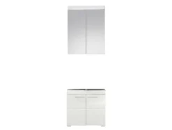 Trend Team AMANDA - Ensemble salle de bain 2 pièces. mélaminé Blanc Brillant L - H - P : 60 - 190 - 34 cm