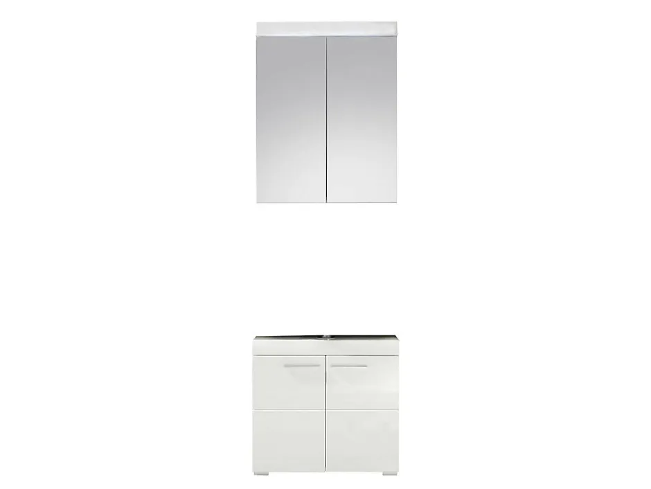Trend Team AMANDA - Ensemble salle de bain 2 pièces. mélaminé Blanc Brillant L - H - P : 60 - 190 - 34 cm