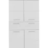 Trend Team AMANDA - Meuble de salle de bain mélaminé - Meuble Commode. Blanc brillant. L-H-P : 73 - 132 - 31 cm* Meuble De Salle De Bains Faible Profondeur|Armoire De Salle De Bains