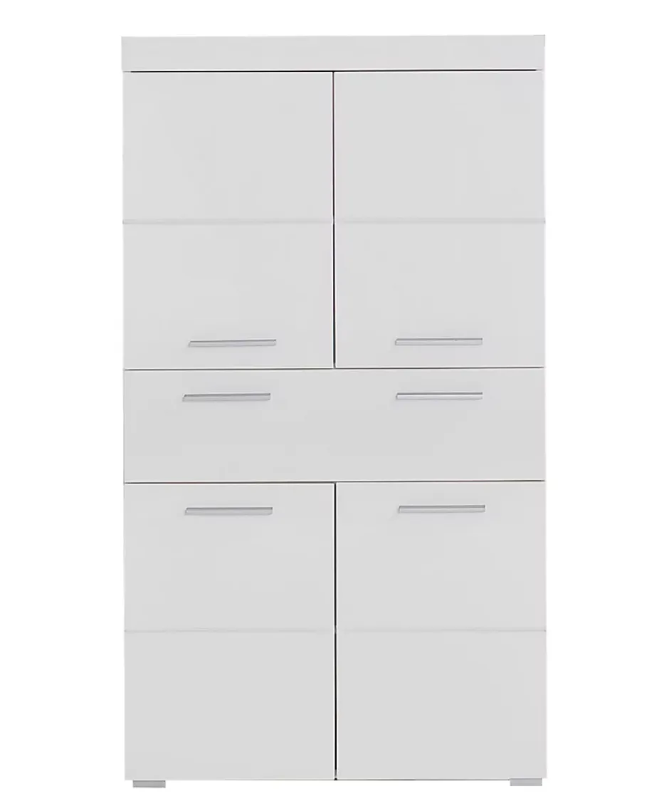Trend Team AMANDA - Meuble de salle de bain mélaminé - Meuble Commode. Blanc brillant. L-H-P : 73 - 132 - 31 cm* Meuble De Salle De Bains Faible Profondeur|Armoire De Salle De Bains