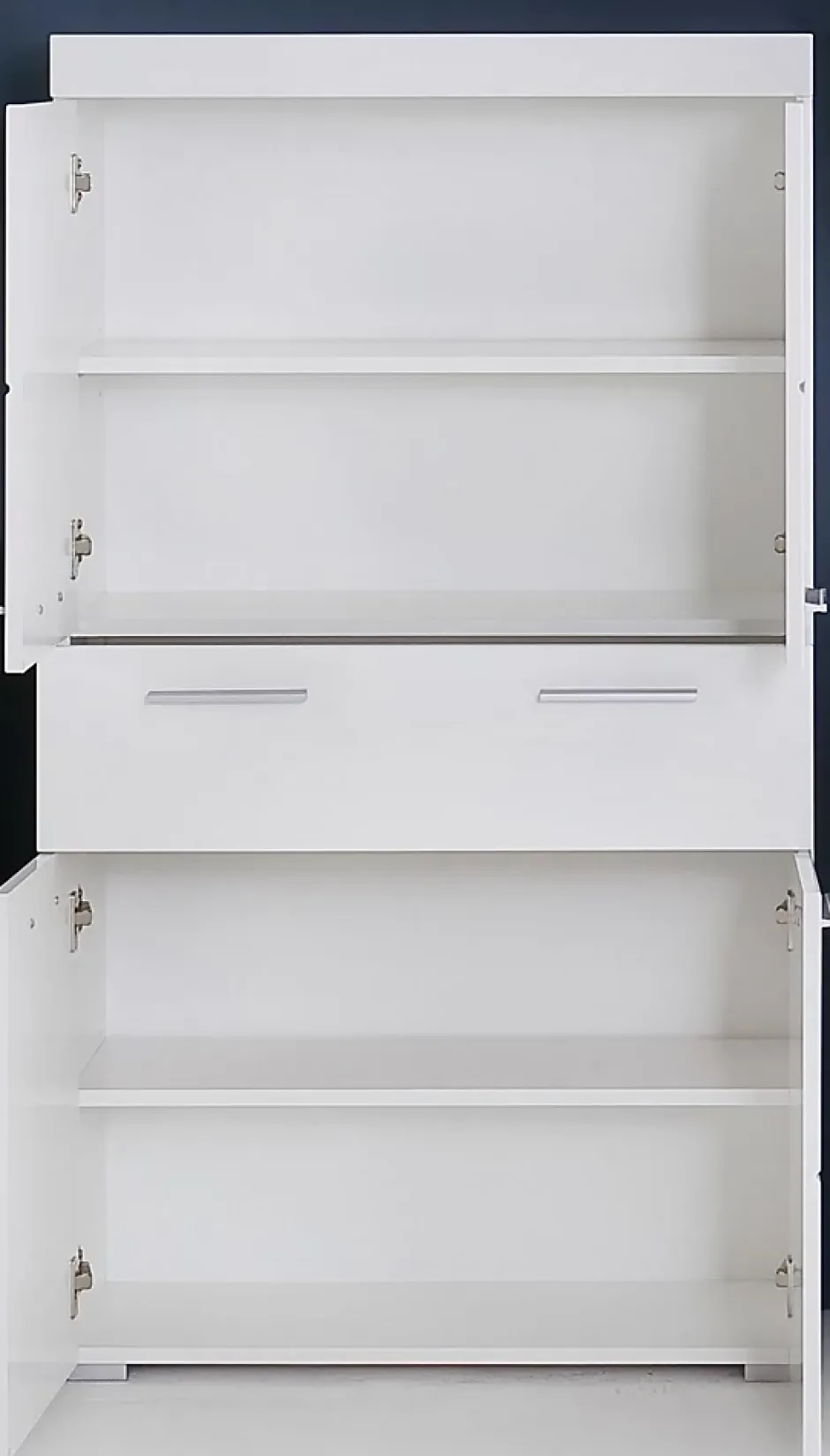 Trend Team AMANDA - Meuble de salle de bain mélaminé - Meuble Commode. Blanc brillant. L-H-P : 73 - 132 - 31 cm* Meuble De Salle De Bains Faible Profondeur|Armoire De Salle De Bains