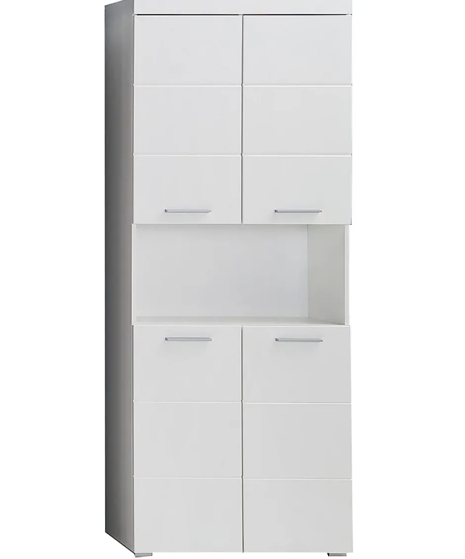 Trend Team AMANDA - Meuble de salle de bain mélaminé - Meuble Colonne. Blanc brillant. L-H-P : 73 - 190 - 31 cm
