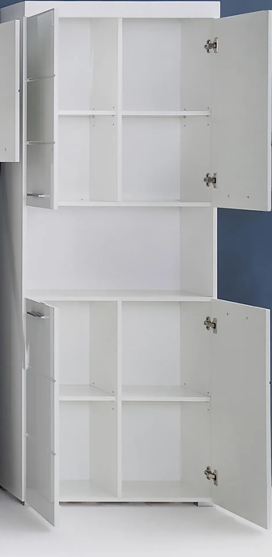 Trend Team AMANDA - Meuble de salle de bain mélaminé - Meuble Colonne. Blanc brillant. L-H-P : 73 - 190 - 31 cm