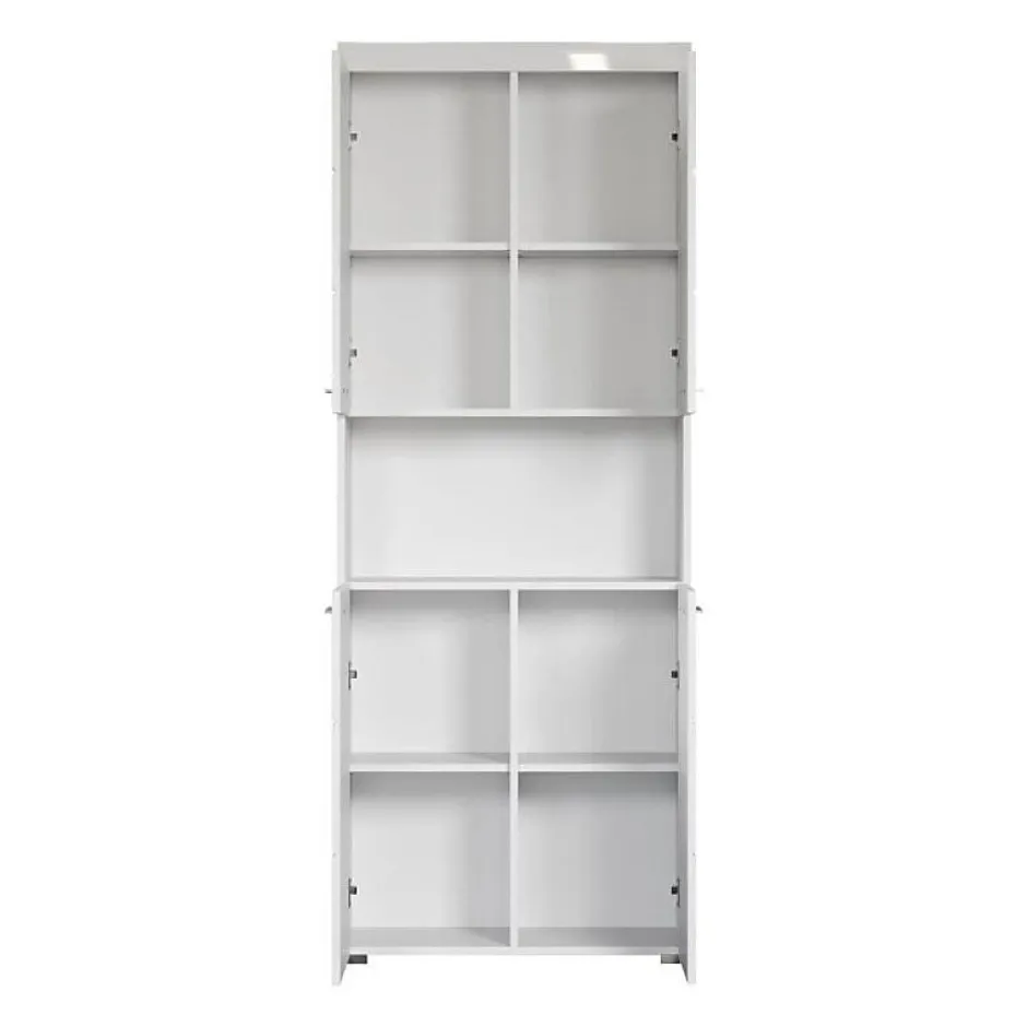 Trend Team AMANDA - Meuble de salle de bain mélaminé - Meuble Colonne. Blanc brillant. L-H-P : 73 - 190 - 31 cm