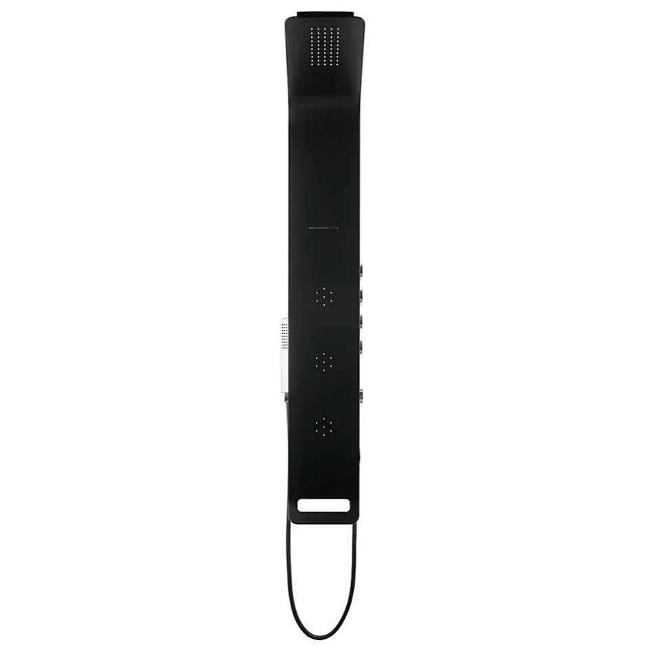 Anima Colonne de douche murale en aluminium avec mitigeur 4 fonctions, cascade et jets massants, noir (ALUSHOWERC)* Colonne De Douche Hydromassante