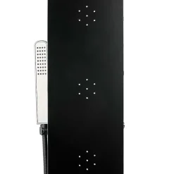 Anima Colonne de douche murale en aluminium avec mitigeur 4 fonctions, cascade et jets massants, noir (ALUSHOWERC)* Colonne De Douche Hydromassante