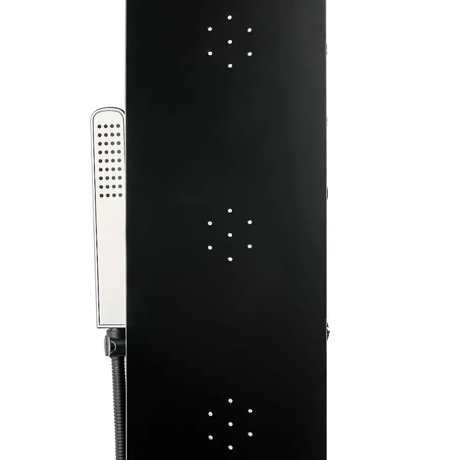 Anima Colonne de douche murale en aluminium avec mitigeur 4 fonctions, cascade et jets massants, noir (ALUSHOWERC)* Colonne De Douche Hydromassante
