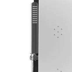 Anima Colonne de douche murale en aluminium avec mitigeur 4 fonctions, cascade et jets massants, blanc (ALUSHOWER)