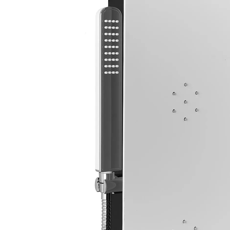 Anima Colonne de douche murale en aluminium avec mitigeur 4 fonctions, cascade et jets massants, blanc (ALUSHOWER)