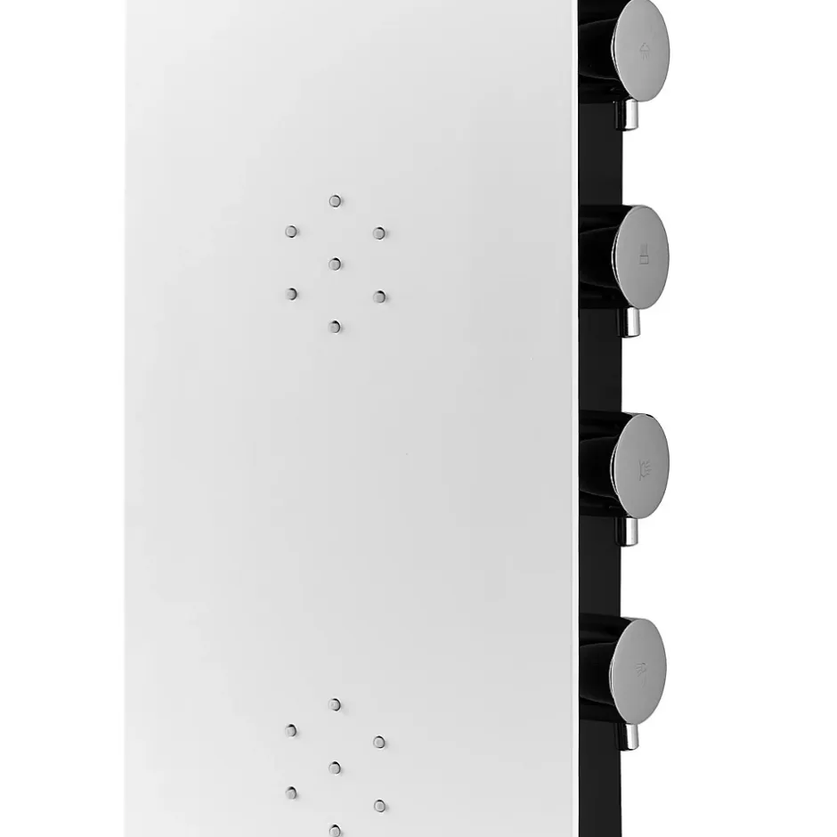 Anima Colonne de douche murale en aluminium avec mitigeur 4 fonctions, cascade et jets massants, blanc (ALUSHOWER)
