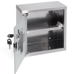 MSV Armoire à pharmacie à clé Acier Inox verre